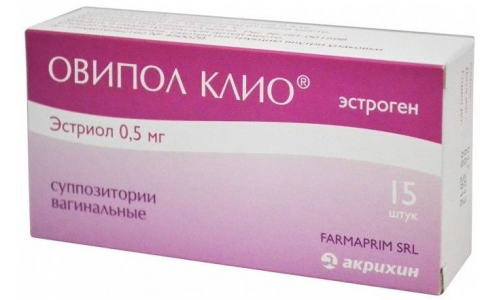Овипол Клио, суппозитории вагинальные 0,5мг №15