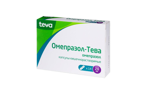 Омепразол Тева, капсулы кишечнораств 20мг №14
