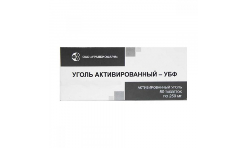Уголь Активированный-УБФ, таблетки 250мг №50