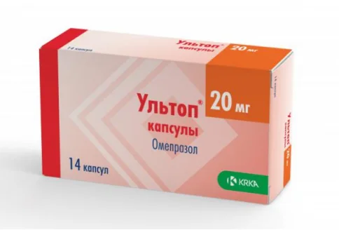 Ультоп, капсулы кишечнораств 20мг №14