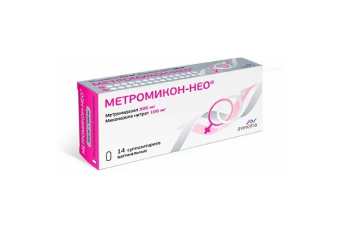 Метромикон-Нео, суппозитории вагинальные 500мг+100мг №14