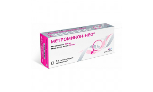 Метромикон-Нео, суппозитории вагинальные 500мг+100мг №14
