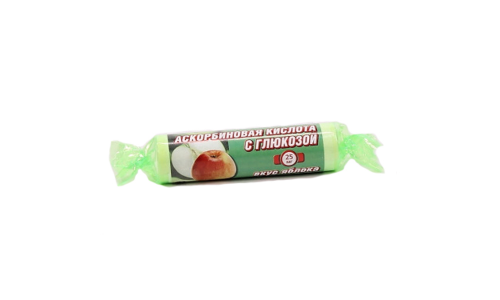 Гленвитол Аскорбиновая кислота и Глюкоза, таблетки жев 3г №10 вкус яблока, крутка