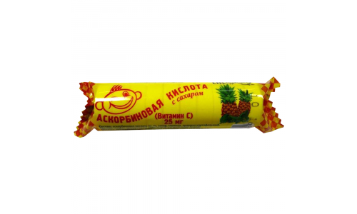 Витатека Аскорбинка Детская с Сахаром, крутка 2,9г №10 вкус ананаса