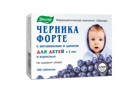 Черника Форте, таблетки №100 вит и цинк