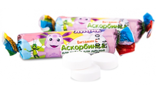 Аскорбинка Лунтик, таблетки 3г №10 клубника