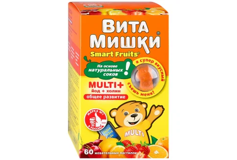 ВитаМишки Мульти+, пастилки жев №60 йод+холин