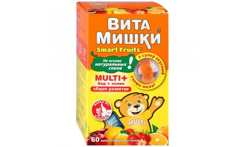 ВитаМишки Мульти+, пастилки жев №60 йод+холин