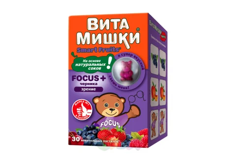 ВитаМишки Фокус+, пастилки жев №30 черника