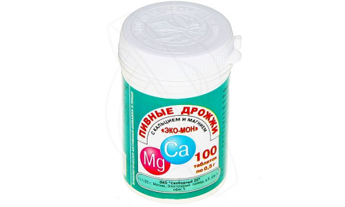 Дрожжи Пивные с магнием и кальцием, таблетки №100