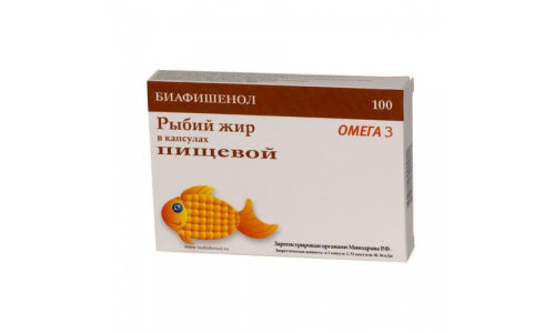 Биафишенол Рыбий жир Омега-3, капсулы 350мг №100