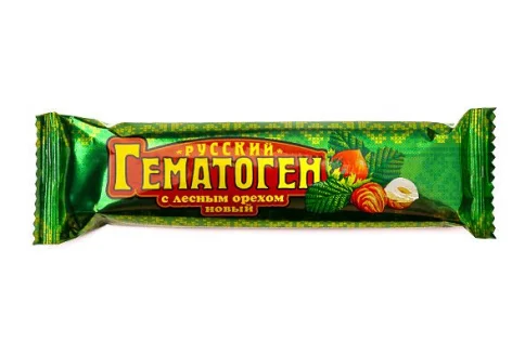 Гематоген Русский плитка 40г лесной орех новый
