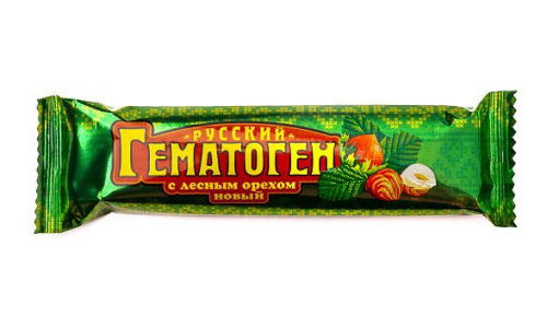 Гематоген Русский плитка 40г лесной орех новый