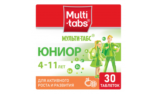 Мульти-Табс Юниор, таблетки жев №30 с фруктовым вкусом фото 4