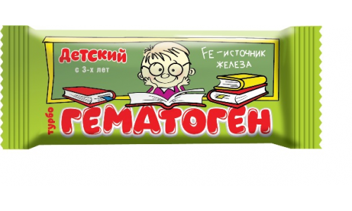 Гематоген Турбо детский плитка 30г для школьников