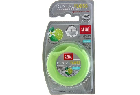 Сплат Профессионалl Dental Floss зубная нить 30м бергамот и лайм