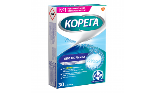 Корега Био Формула, таблетки для обработ зубных протезов №30 фото 3