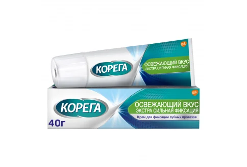 Корега крем для фиксации зубных протезов 40г освежающий