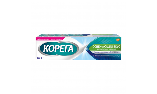 Корега крем для фиксации зубных протезов 40г освежающий фото 3