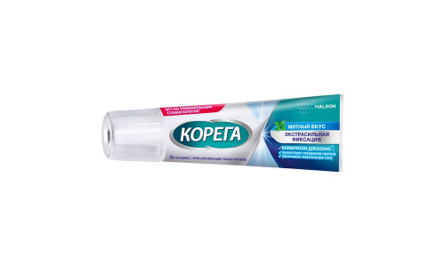 Корега Экстра Сильный крем для фиксации зубных протезов 40г мятный вкус фото 4