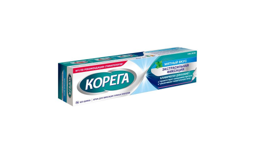 Корега Экстра Сильный крем для фиксации зубных протезов 40г мятный вкус фото 2