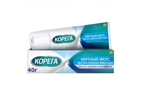 Корега Экстра Сильный крем для фиксации зубных протезов 40г мятный вкус