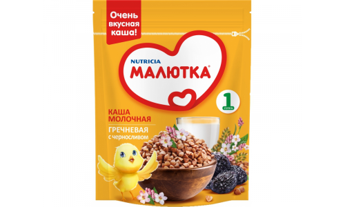 МАЛЮТКА КАША МОЛОЧНАЯ ГРЕЧКА,ЧЕРНОСЛИВ 220Г