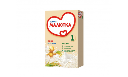 МАЛЮТКА КАША МОЛОЧНАЯ РИСОВАЯ 250Г